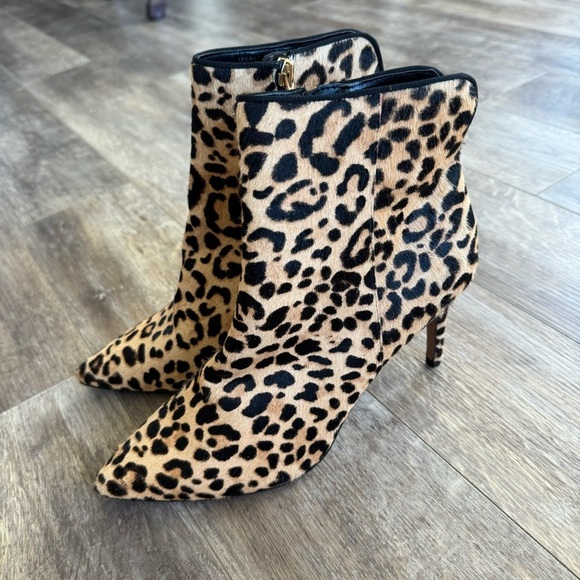 NWOT! STEVEN by Steve Madden LEILA-L Pointy Toe Leopard Boots - Real Fur - Picture 12 of 13